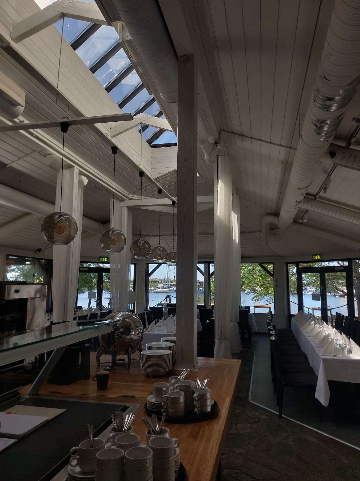 Restaurant venue prepared for hospitality service