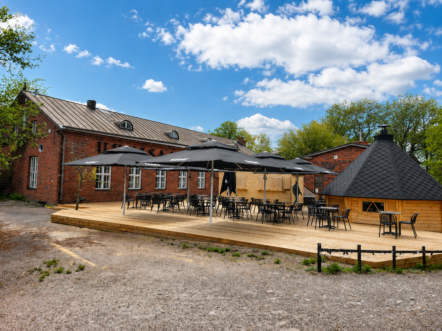 Enhanced outdoor terrace and patio seating area